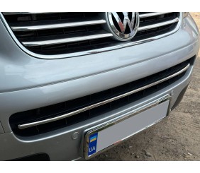 Накладка на решітку бампера (нерж) OmsaLine - Італійська нержавійка для Volkswagen T5 Caravelle 2004-2010 рр