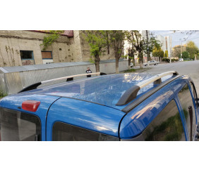 Рейлінги Хром (пласт. ніжки) Максі база, металеві ніжки для Fiat Doblo I 2005-2010 рр