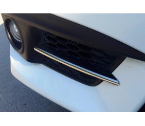 Накладки на противотуманки OmsaLine (2 шт., нерж) для Honda Civic Sedan X 2016-2021 рр