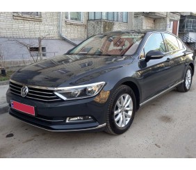 Накладки на передній бампер (2015-2018, 3 шт, нерж) Carmos - Турецька сталь для Volkswagen Passat B8 рр