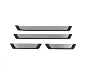 Накладки на пороги Flexill (4 шт, нерж) Exclusive для Kia Rio 2012-2017 рр