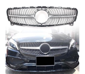 Передня решітка Diamond SIlver (2015-2018) для Mercedes A-сlass W176 рр