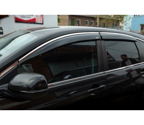 Вітровики з хромованим молдингом (4 шт, Niken) для Honda CRV 2012-2016 рр