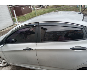 Вітровики з хромованим молдингом SD (4 шт, Niken) для Hyundai Accent 2011-2017 рр