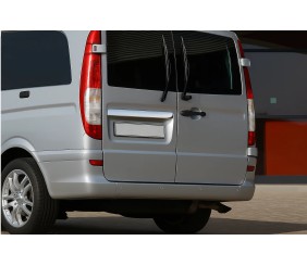 Накладка над номером (2-двер, нерж) Carmos - турецька сталь (без напису) для Mercedes Vito W639 2004-2014 рр