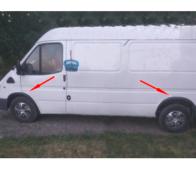 Накладки на арки (4 шт, чорні) для Ford Transit 1991-2000 рр