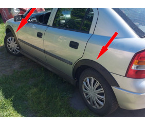 Накладки на арки (SD/HB) (4 шт, чорні) для Opel Astra G classic 1998-2012 рр