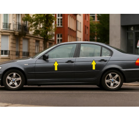 Окантовка вікон (нерж.) Carmos - Турецька сталь для BMW 3 серія E46 1998-2006 рр