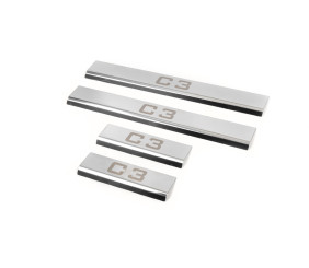 Накладки на пороги (4 шт., Carmos) для Citroen C-3 2009-2016 рр