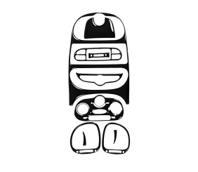 Накладки на панель (Meric, 2001-2026) Чорний для Peugeot 206 рр