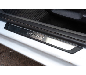 Накладки на пороги (Flexill, 4шт) Exclusive для Ford Focus II 2005-2008 рр