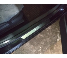 Накладки на пороги Flexill (4шт, нерж) Exclusive для Opel Vectra C 2002-2008 рр