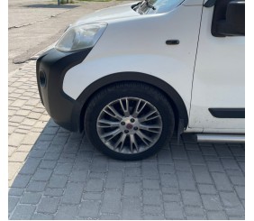 Накладки на арки (4 шт, чорні) 1 бічні двері, ABS-пластик для Fiat Fiorino/Qubo 2008-2024 рр