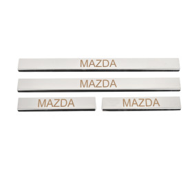 Накладка на пороги Carmos (4 шт, нерж) V-3 для Mazda 6 2008-2012 рр