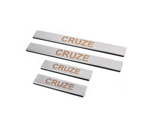 Накладки на пороги V1 (4 шт., Carmos) для Chevrolet Cruze 2009-2015 рр