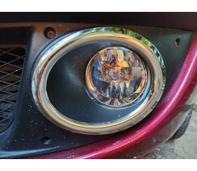 Накладки на противотуманки (2 шт., нерж) Carmos - Турецька сталь для Fiat Doblo I 2005-2010 рр