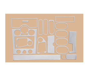Накладки на панель 17 деталей (Meric, Туреччина) Алюміній для Renault Megane II 2004-2009 рр