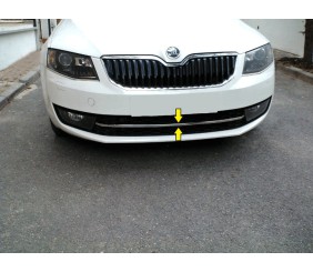 Накладка на передній бампер 13-17рр. (нерж) OmsaLine - Італійська нержавійка для Skoda Octavia III A7 2013-2019 рр