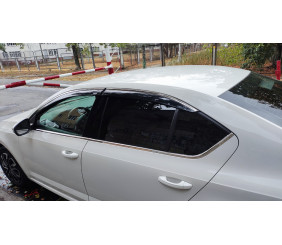 Вітровики з хромованим молдингом LiftBack (4 шт, Niken) для Skoda Octavia III A7 2013-2019 рр