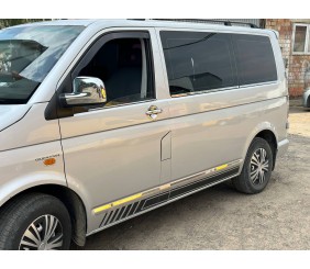 Нижня окантовка вікон (6 частин, нерж) Довга база для Volkswagen T5 2010-2015 рр