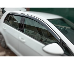 Вітровики з хромованим молдингом HB (4 шт, Niken) для Volkswagen Golf 7/E-Golf 2012-2020 рр