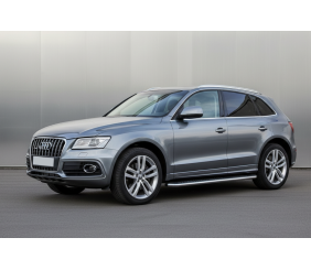 Бокові пороги Maydos V2 (2 шт., Алюміній -2026 нерж) для Ауди Q5 2008-2017 рр