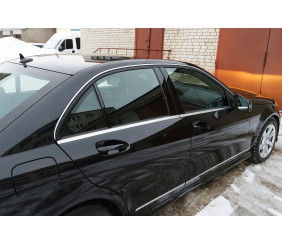 Накладки на молдинги стекол (6 шт, нерж) для Mercedes C-class W204 2007-2015 рр