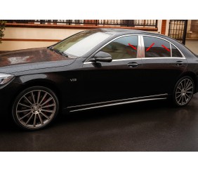 Накладки на стійки (нерж) для Mercedes S-сlass W222 2013-2022 рр