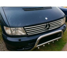 Накладки на решітку (V-class, нерж) 10 частин для Mercedes Vito W638 1996-2003 рр