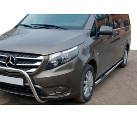 Бічні труби 2 шт., нерж.) d60, Довга база для Mercedes Vito/V-class W447 2014- рр