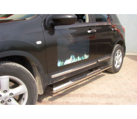 Бічні труби (2 шт., нерж.) для Nissan Qashqai 2007-2010 рр