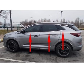 Нижні молдинги стекол (6 шт, нерж) для Opel Grandland X 2017- рр