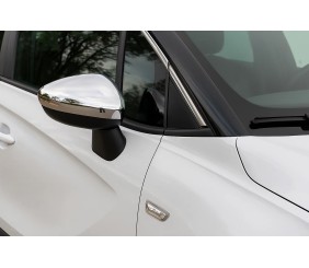 Накладки на дзеркала (2 шт., нерж.) OmsaLine - Італійська нержавійка для Opel Crossland X 2017-2024 рр
