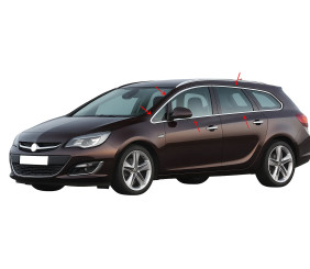 Повна окантовка стекол (Sport Tourer, 12 шт, нерж) для Opel Astra J 2009-2015 рр