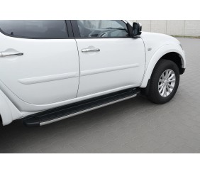 Бокові пороги Fullmond (2 шт., алюміній) для Mitsubishi Pajero Sport 2008-2015 рр