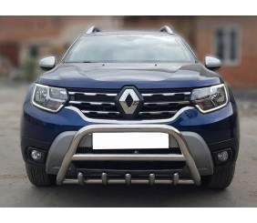 Кенгурятник без напису WT003 (нерж.) для Dacia Duster 2018-2024 рр