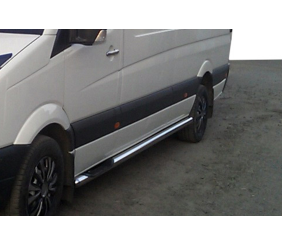 Бічні труби (2 шт., нерж.) d60, Long-ExtraLong для Mercedes Sprinter W907/W910 2018- рр