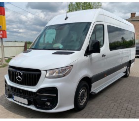 Бокові пороги Maya V2 (2 шт., алюміній) Середня база - задній привід для Mercedes Sprinter W907/W910 2018- рр