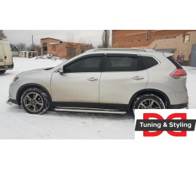 Бокові пороги Premium (2 шт., нерж.) Ø60 для Nissan X-trail T32/Rogue 2014-2021 рр