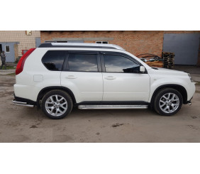 Бокові пороги Premium (2 шт., нерж.) Ø60 для Nissan X-trail T31 2007-2014 рр
