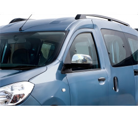 Накладки на дзеркала (2 шт., нерж.) OmsaLine - Італійська нержавійка для Dacia Dokker 2013-2022 рр