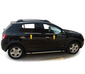 Окантовка вікон (нерж.) OmsaLine - Італійська нержавійка для Dacia Sandero 2013-2020 рр