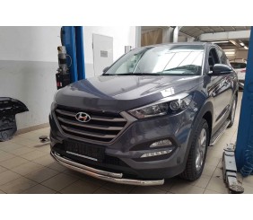 Передній захист ST014 (нерж.) d60/42 для Hyundai Tucson TL 2016-2021 рр