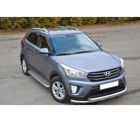 Передній захист ST014 (нерж.) d60/42 для Hyundai Creta 2014-2020 рр