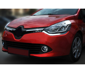 Накладки на решітку радіатора OmsaLine (2 шт, нерж.) Хром для Renault Clio IV 2012-2019 рр
