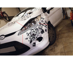 Накладки на фари (2 шт, пласт) для Ford Fiesta 2008-2017 рр