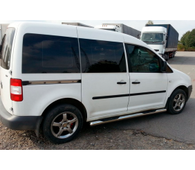 Бічні труби BB002 (2 шт., нерж) 60 мм, Maxi база для Volkswagen Caddy 2015-2020 рр