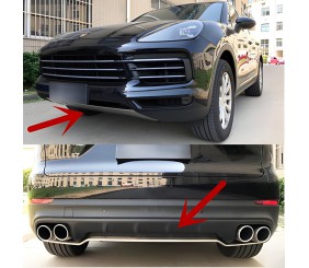 Передня і задня накладки для Porsche Cayenne 2018- рр