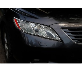 Накладки на фари (2 шт, пласт) для Toyota Camry 2006-2011 рр