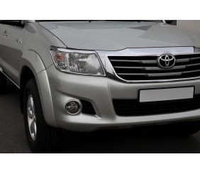 Накладки на фари (2 шт, пласт) для Toyota Hilux 2006-2015 рр